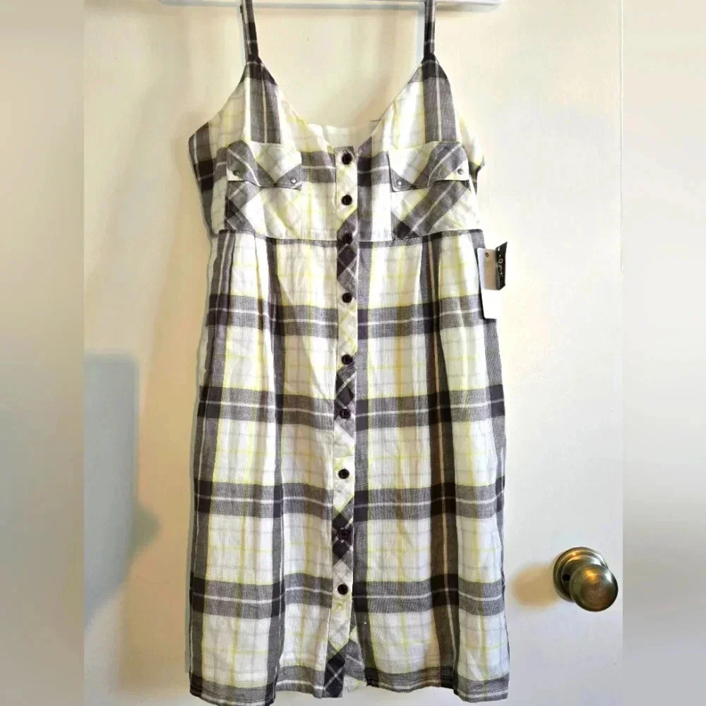 Fox Plaid Dress in Yellow and Brown
